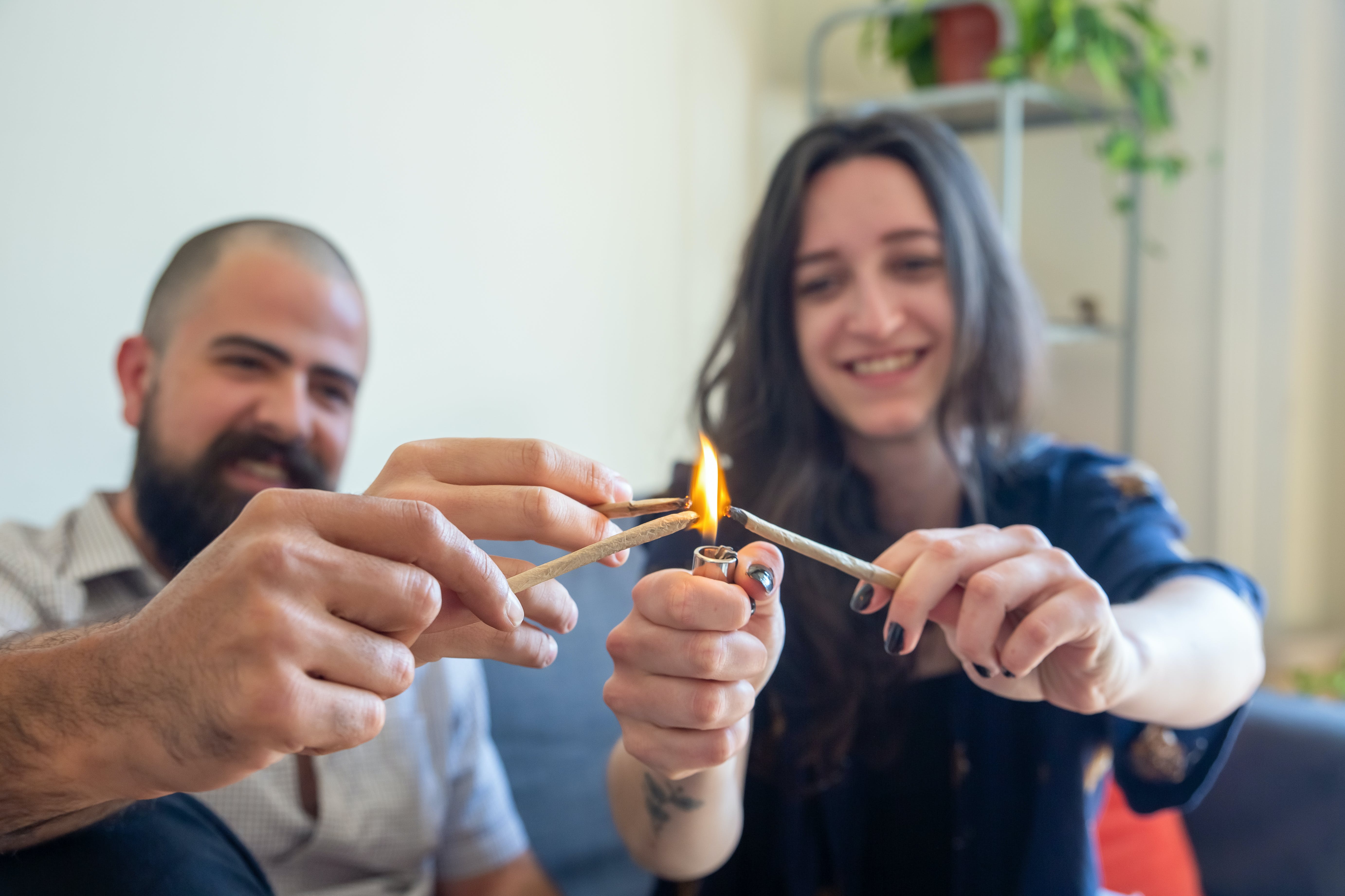 Weed Pre Rolls Couple Enjoying Weed Pre Rolls from Kannabis Works Dispensary